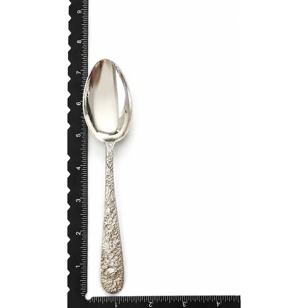Kirk Repoussé Sterling Oval Dessert Soup Spoon S Kirk & Son Vintage 7⅛